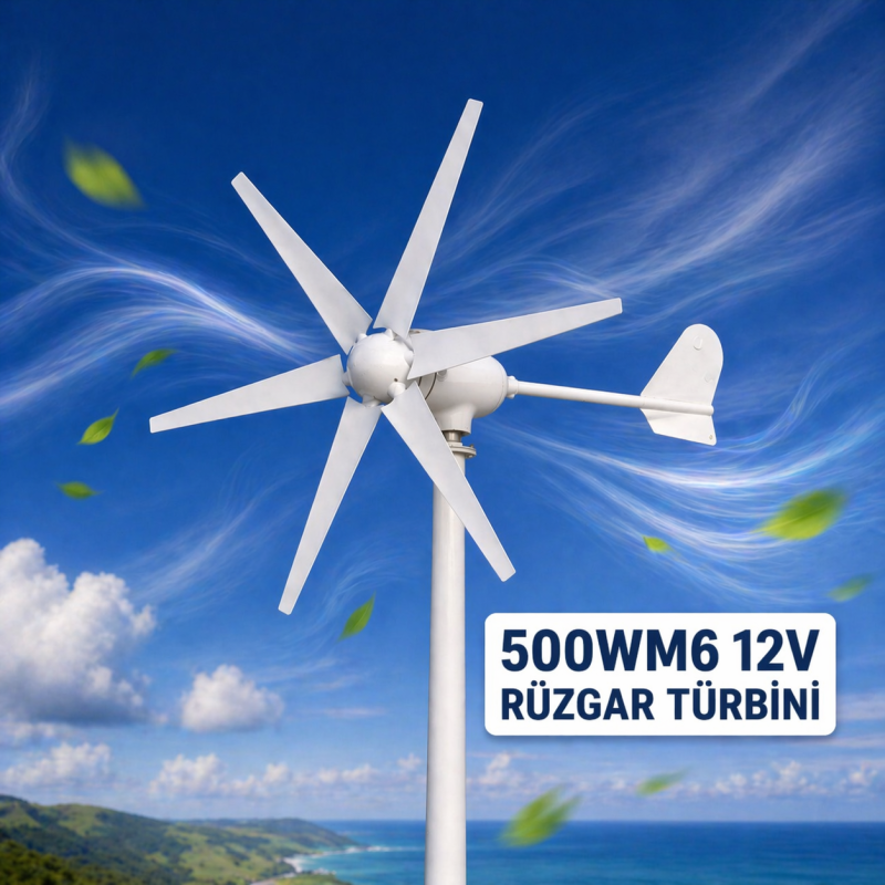 500M6 12V Rüzgar türbini + Şarj Kontrol cihazı - 5