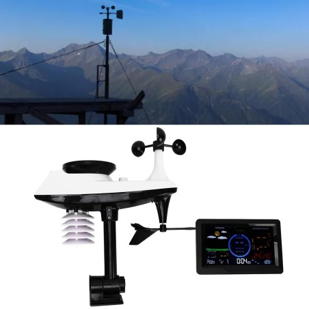Kablosuz Dijital Hava İstasyonu | Sıcaklık, Nem, Rüzgar ve Yağmur Ölçer | LCD Ekranlı