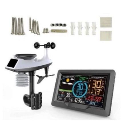 Kablosuz Dijital Hava İstasyonu | Sıcaklık, Nem, Rüzgar ve Yağmur Ölçer | LCD Ekranlı